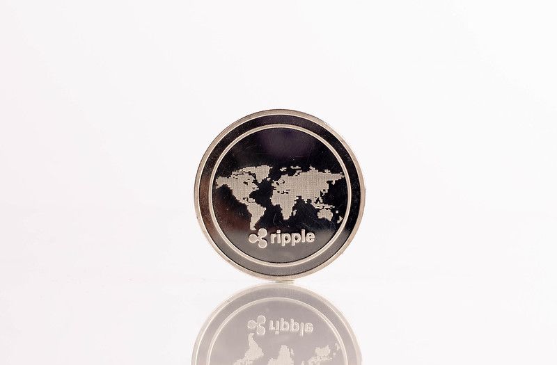 A coin representing the XRP currency issued by Ripple
