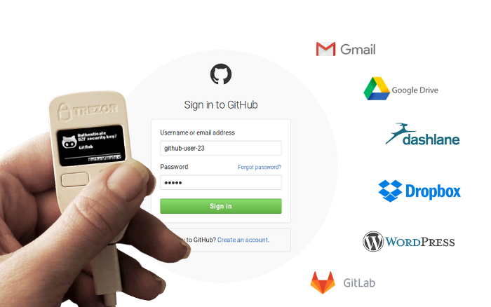 Trezor multifactor authentication can be used for your wallet and at a number of other sites.