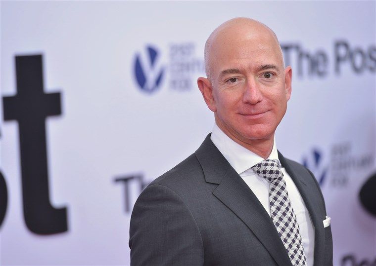 Jeff Bezos, the head of Amazon, at a film premiere.